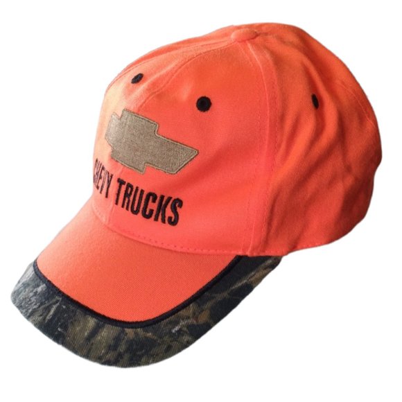 CHEVY TRUCK Orange and Camo Baseball Cap Like New - Picture 3 of 7